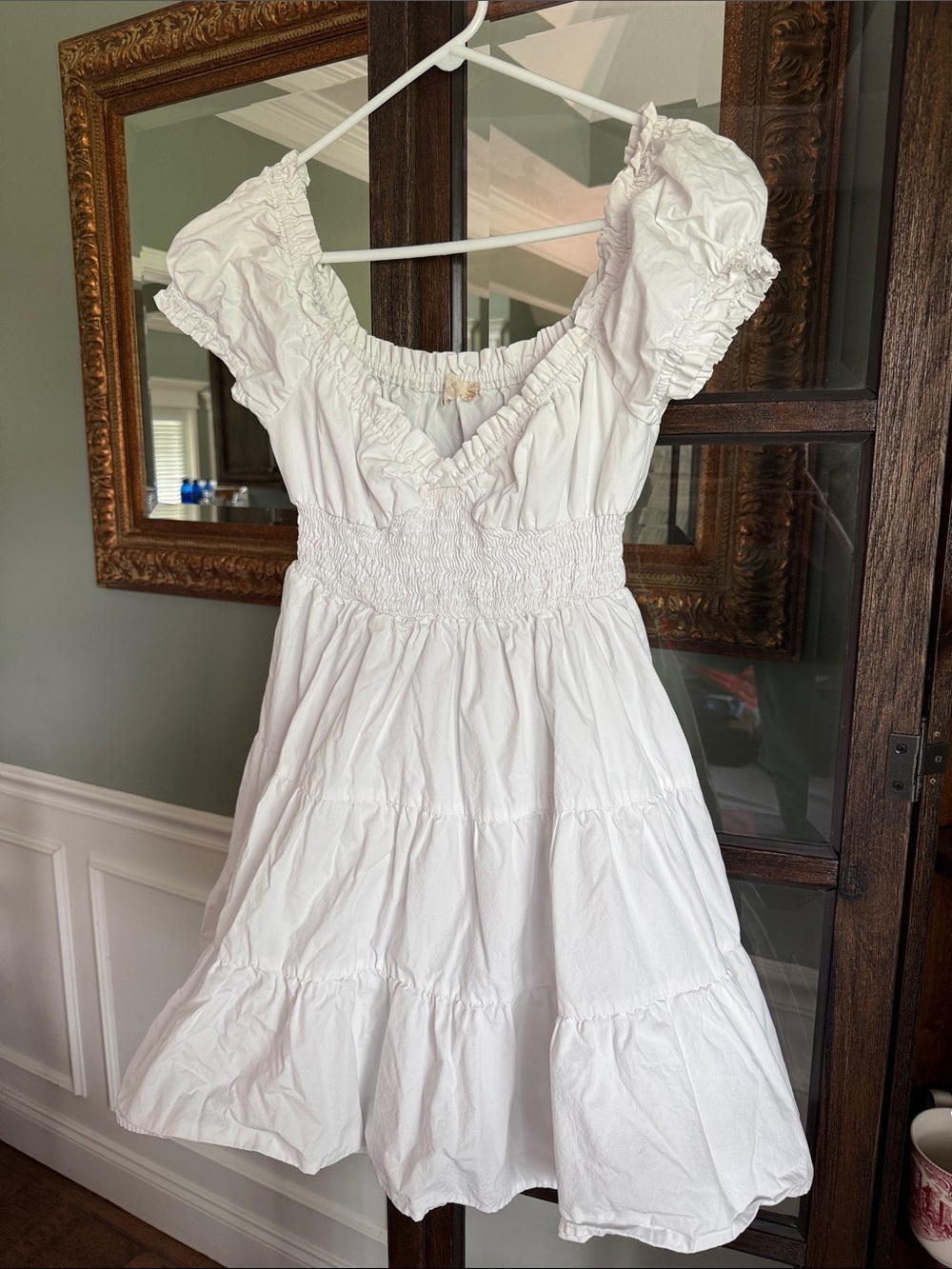 Altar’d State Size S White Ruffled Smocked Waist Summer Dress